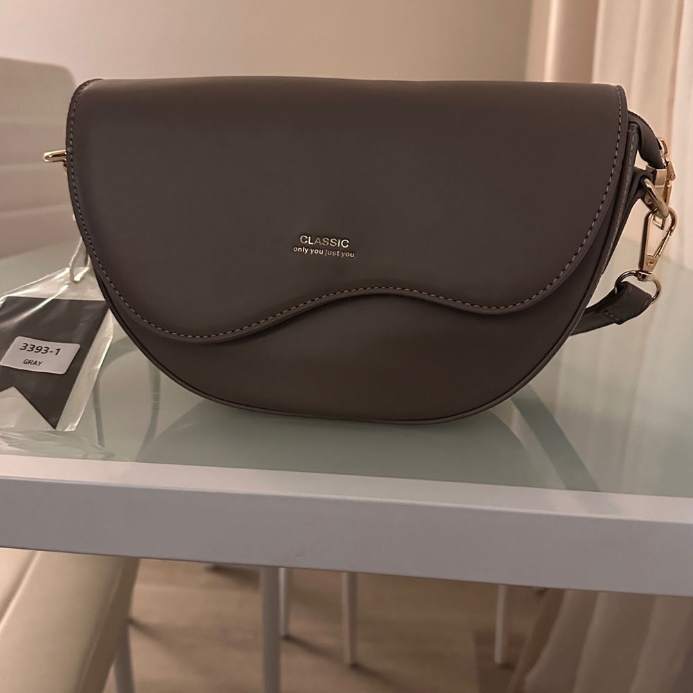 Classic Women's Elegant Taupe Crossbody Bag